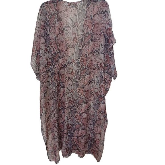 Carlos Santana Kimono Sheer Long with Tie Color Blush Size OS - Picture 3 of 3